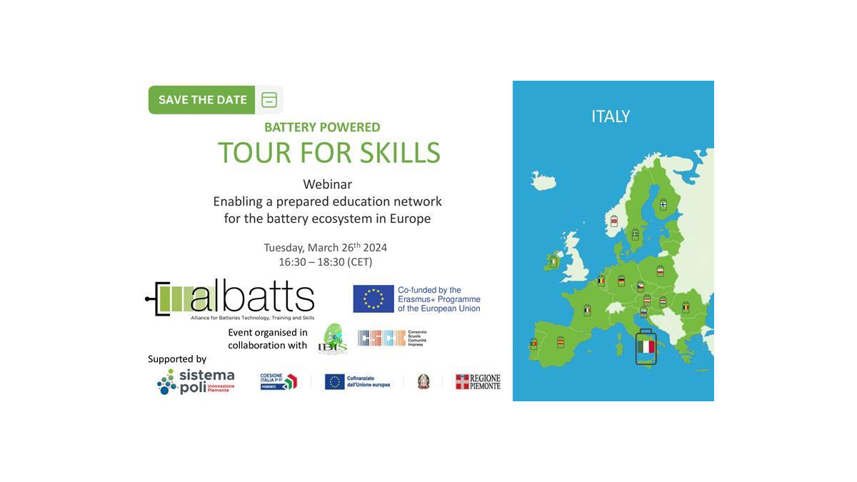 Tour for skills del progetto europeo Albatts: il 26 marzo evento online